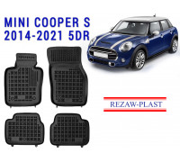 Rezaw-Plast Rubber Floor Mats Set for Mini Cooper S 2014-2021 5DR Black