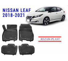Rezaw-Plast Rubber Floor Mats Set for Nissan Leaf 2018-2021 Black