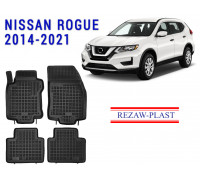 REZAW PLAST Rubber Floor Mats for Nissan Rogue 2014-2021 All Weather Molded