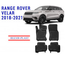 Rezaw-Plast Rubber Floor Mats Set for Range Rover Velar 2018-2021 Black