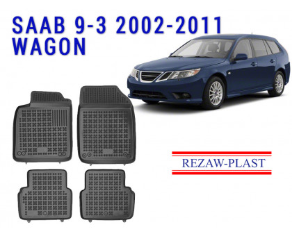 REZAW PLAST Car Liners for Saab 9-3 2002-2011 Wagon All Season Black