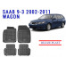 REZAW PLAST Car Liners for Saab 9-3 2002-2011 Wagon All Season Black