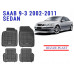 REZAW PLAST Tailored Floor Liners for Saab 9-3 2002-2011 Sedan All Weather Custom Fit