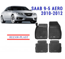 Rezaw-Plast Rubber Floor Mats Set for Saab 9-5 Aero 2010-2012 Black