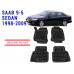 REZAW PLAST Rubber Car Floor Mats for Saab 9-5 Sedan 1998-2009 All Weather Black