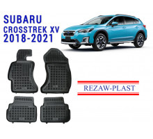 Rezaw-Plast Rubber Floor Mats Set for Subaru Crosstrek XV 2018-2021 Black