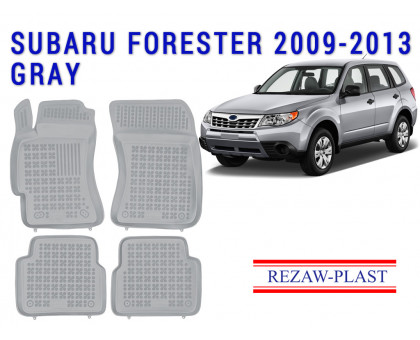 REZAW PLAST Floor Liners for Subaru Forester 2009-2013 Custom Fit Gray
