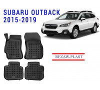 REZAW PLAST Custom-Fit Rubber Mats for Subaru Outback 2015-2019 All Weather Black