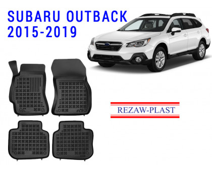 Rezaw-Plast Rubber Floor Mats Set for Subaru Outback 2015-2019 Black