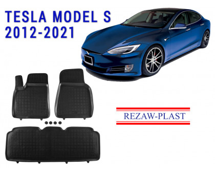 REZAW PLAST Car Liners - Exact Fit for Tesla Model S 2012-2021 Custom Fit Black