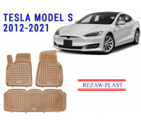 REZAW PLAST Premium Floor Mats for Tesla Model S 2012-2021 Easy to Clean
