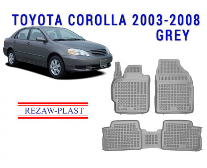 REZAW PLAST Custom Fit Floor Mats for Toyota Corolla 2003-2008 Durable Gray