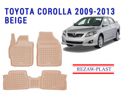 REZAW PLAST Floor Liners for Toyota Corolla 2009-2013 All Season Beige 