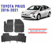 REZAW PLAST Tailored Floor Mats for Toyota Prius 2016-2021 Waterproof Black