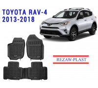 REZAW PLAST Rubber Floor Mats for Toyota RAV-4 2013-2018 All Weather Black