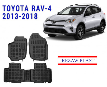 REZAW PLAST Rubber Floor Mats for Toyota RAV-4 2013-2018 All Weather Black