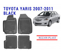 REZAW PLAST Floor Mats for Toyota Yaris 2007-2011 Custom Fit Black 