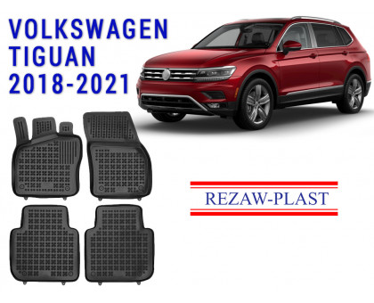 REZAW PLAST Premium Rubber Floor Mats for Volkswagen Tiguan 2018-2021 Easy to Clean