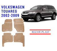 REZAW PLAST Custom Fit Floor Mats, Tailored for Volkswagen Touareg 2002-2009 Odorless Beige
