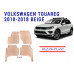 REZAW PLAST Premium Floor Liners for Volkswagen Touareg 2010-2018 Odorless Beige 
