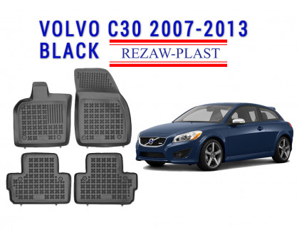 REZAW PLAST Rubber Mats for Volvo C30 2007-2013 Floor Protection Easy Cleaning