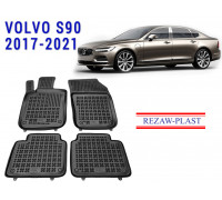 REZAW PLAST Rubber Car Mats for Volvo S90 2017-2021 Water Resistant Easy Care Custom Fit