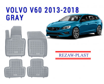 REZAW PLAST Floor Liners for Volvo V60 2013-2018 Custom Fit Gray 