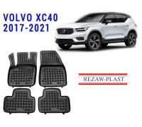 REZAW PLAST Custom-Fit Rubber Mats for Volvo XC40 2017-2021 Molded All-Season