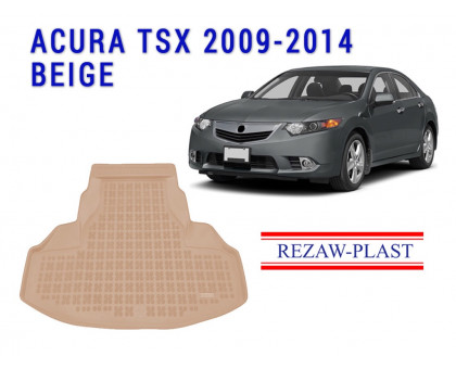 REZAW PLAST Rubber Cargo Tray for Acura TSX 2009-2014 All Weather Beige