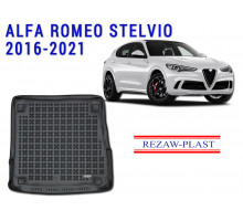 Rezaw-Plast Rubber Trunk Mat for Alfa Romeo Stelvio 2016-2021 Black 