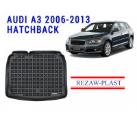 REZAW PLAST Trunk Rubber Mat for Audi A3 2006-2013 Hatchback Anti-Slip Black 