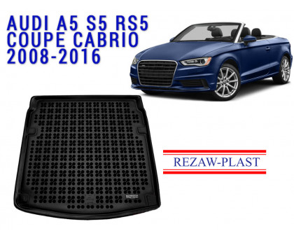 REZAW PLAST Rubber Trunk Mat for Audi A5 S5 RS5 Coupe Cabrio 2008-2016 Waterproof  Black