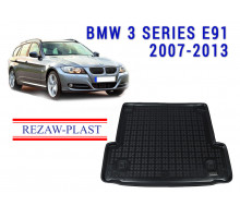 REZAW PLAST Rubber Trunk Mat for BMW 3 Series E91 2007-2013 Odorless Black