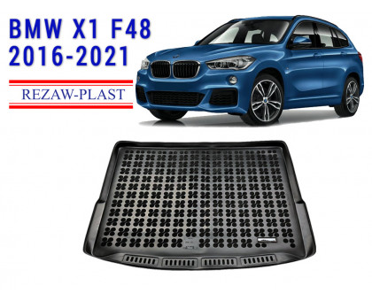 REZAW PLAST Rubber Cargo Mat for BMW X1 F48 2016-2021 Anti-Slip Black 