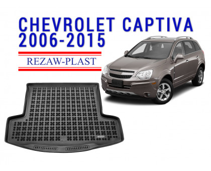 REZAW PLAST Premium Cargo Mat for Chevrolet Captiva 2006-2015 Anti-Slip Black