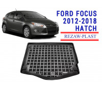 Rezaw-Plast Rubber Trunk Mat for Ford Focus 2012-2018 Hatch Black