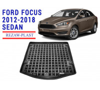 REZAW PLAST Cargo Mat for Ford Focus 2012-2018 Sedan All Season Black 
