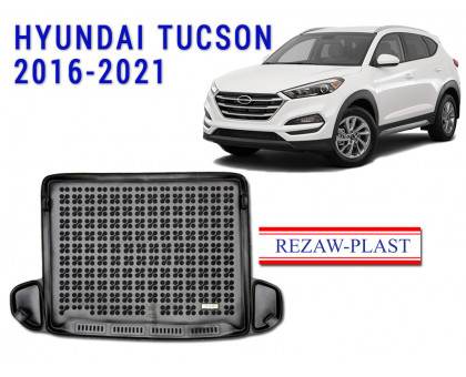REZAW PLAST Premium Cargo Tray for Hyundai Tucson 2016-2021 Waterproof Black 