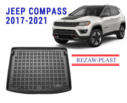 REZAW PLAST Trunk Mat for Jeep Compass 2017-2021 All Weather Durable Elastic Soft