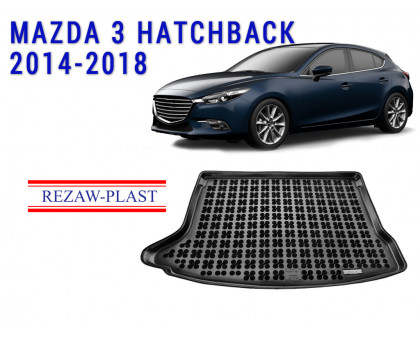 REZAW PLAST Cargo Liner for Mazda 3 Hatchback 2014-2018 Durable Black 