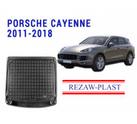 REZAW PLAST Custom Fit Trunk Liner for Porsche Cayenne 2011-2018 All Season Black