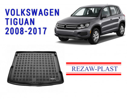 REZAW PLAST Custom Fit Trunk Liner for Volkswagen Tiguan 2008-2017 Durable Black