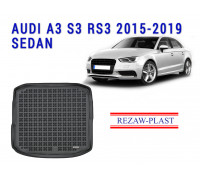 REZAW PLAST Cargo Liner for Audi A3 S3 RS3 2015-2019 Sedan All Season Black