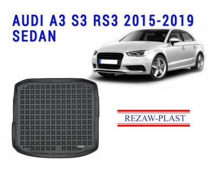 REZAW PLAST Cargo Liner for Audi A3 S3 RS3 2015-2019 Sedan All Season Black