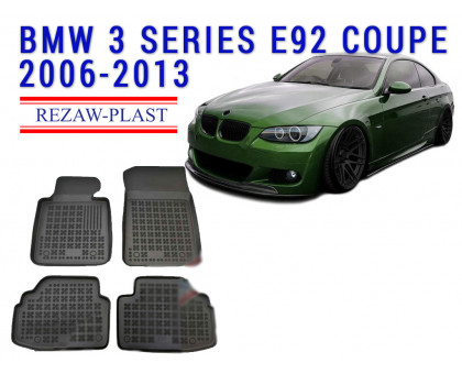 REZAW PLAST Floor Mats for BMW 3 Series E92 2006-2013 Coupe Waterproof Black  