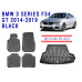 REZAW PLAST Floor Mats Set for BMW 3 Series F34 GT 2014-2019 Durable Black 