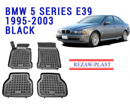 REZAW PLAST Floor Liners for BMW 5 Series E39 1995-2003 Anti-Slip Black 