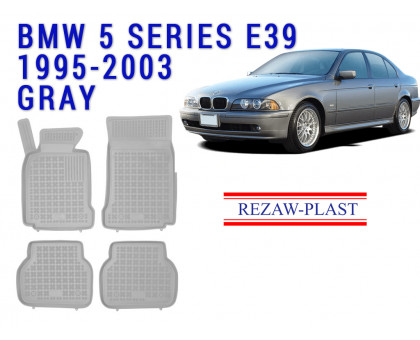 REZAW PLAST Custom-Fit Rubber Mats for BMW 5 Series E39 1995-2003 All Season Gray