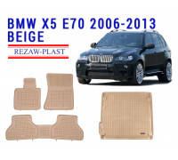 REZAW PLAST Floor Liners Set - Exact Fit for BMW X5 E70 2006-2013 Tailored Elastic