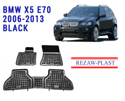 REZAW PLAST Tailored Fit Rubber Mats for BMW X5 E70 2006-2013 Durable Black